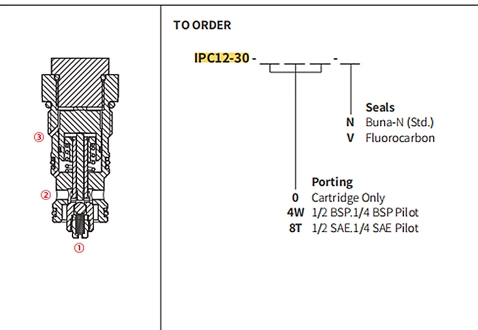 Performans/boyut/IPC12-30 çekvalf seksiyonel çizim, pilot-açık (çift pilotlu)