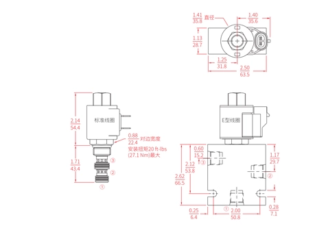 Performans/boyut/kesit çizimi ISV08-30 makara 3 yollu 2 konumlu Solenoid valf