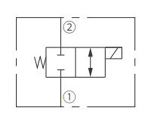 ISV10-24 makara 2 yönlü N.C çalışma sembolü. Solenoid valf