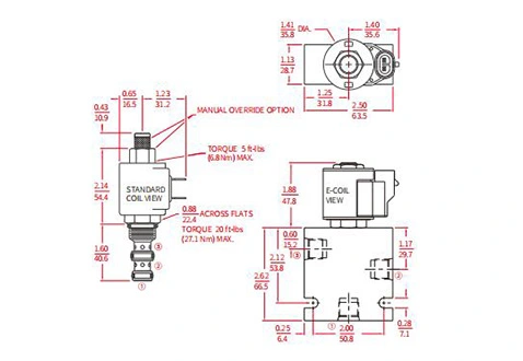 Performans/boyut/kesit çizimi ISV08-33 makara 3 yollu 2 konumlu Solenoid valf