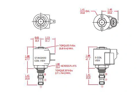 Performans/boyut/kesit çizimi ISV08-35 makara 3 yollu 2 konumlu Solenoid valf