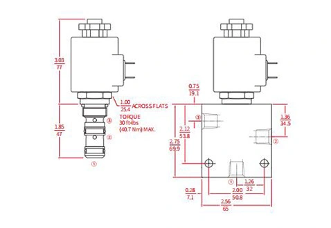 Performans/boyut/kesit çizimi ISV10-38 makara 3 yollu 2 konumlu Solenoid valf