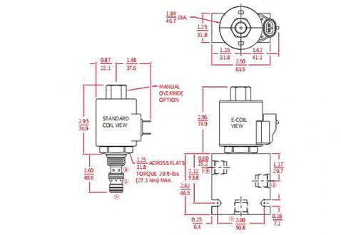 Performans/boyut/kesit çizimi ISV38-38 makara 3 yollu 2 konumlu N.C. Solenoid valf