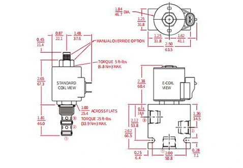 Performans/boyut/kesit çizimi ISV10-34 makara 3 yollu 2 konumlu Solenoid valf