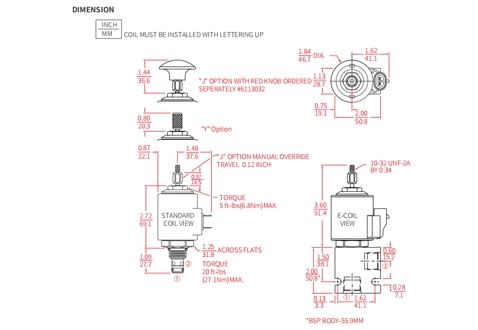 Performans/boyut/kesit çizimi ISV38-20J Poppet 2 yönlü N.C. Solenoid valf